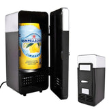 New 2 In 1 Refrigerator With Internal LED Light Car Use Mini Fridge